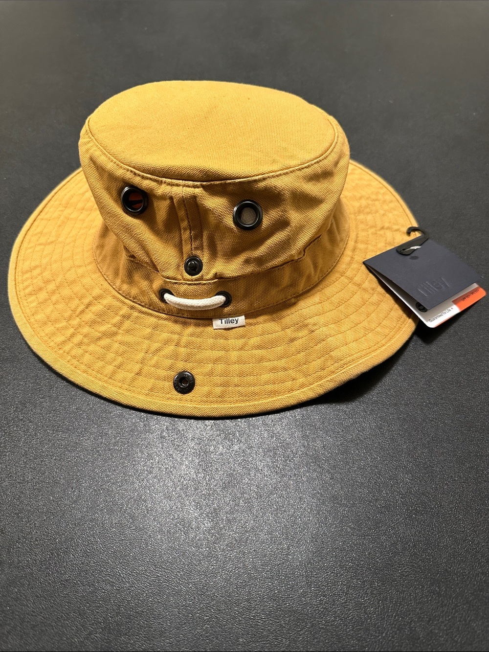 Tilley Mustard Cotton Bucket Hat for Women